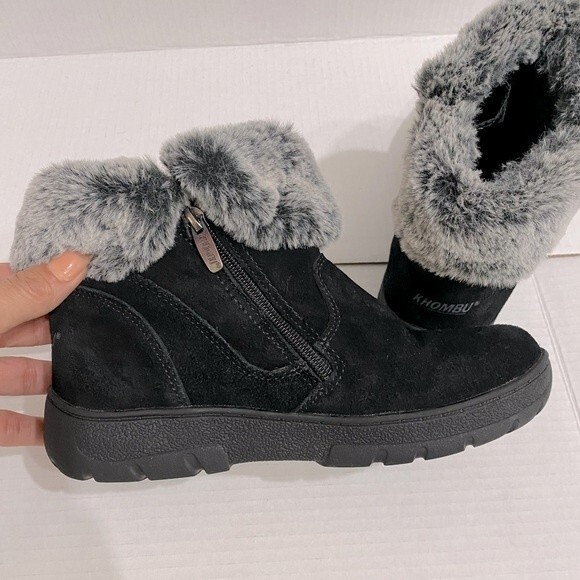 Khombu Women's Jessica Ankle Boots Faux Fur Shearling Lining-Size 6M - Picture 7 of 10